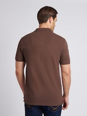 U.S. Polo Assn. Brown Regular Fit Mens Player 3 Pique 100% Cotton Polo Shirt - Image 4 of 8