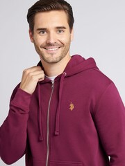 Roxa - U.S. Polo Assn. Hoodiecom capuz e zíper Double Horsemen Loopback masculino - Imagem 2 de 7
