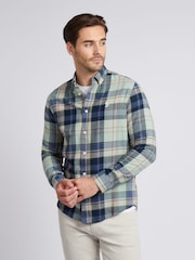 U.S. Polo Assn. Blue Mens Checked Buttondown Shirt - Image 1 of 8
