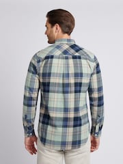 U.S. Polo Assn. Blue Mens Checked Buttondown Shirt - Image 4 of 8