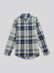U.S. Polo Assn. Blue Mens Checked Buttondown Shirt - Image 6 of 8