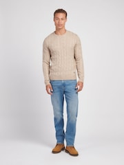 U.S. Polo Assn. Nude Mens Cable Knit Crew Jumper - Image 3 of 7