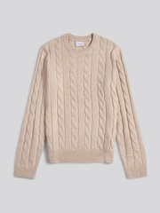 U.S. Polo Assn. Nude Mens Cable Knit Crew Jumper - Image 5 of 7