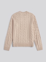 U.S. Polo Assn. Nude Mens Cable Knit Crew Jumper - Image 6 of 7