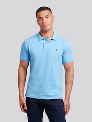 U.S. Polo Assn. Blue Mens Double Horsemen Polo Shirt - Image 3 of 8