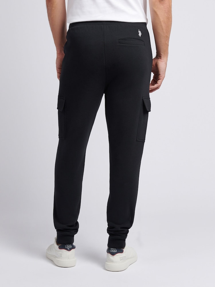 U.S. Polo Assn. Black Mens Double Horsemen Cargo Sweat Joggers - Image 2 of 9