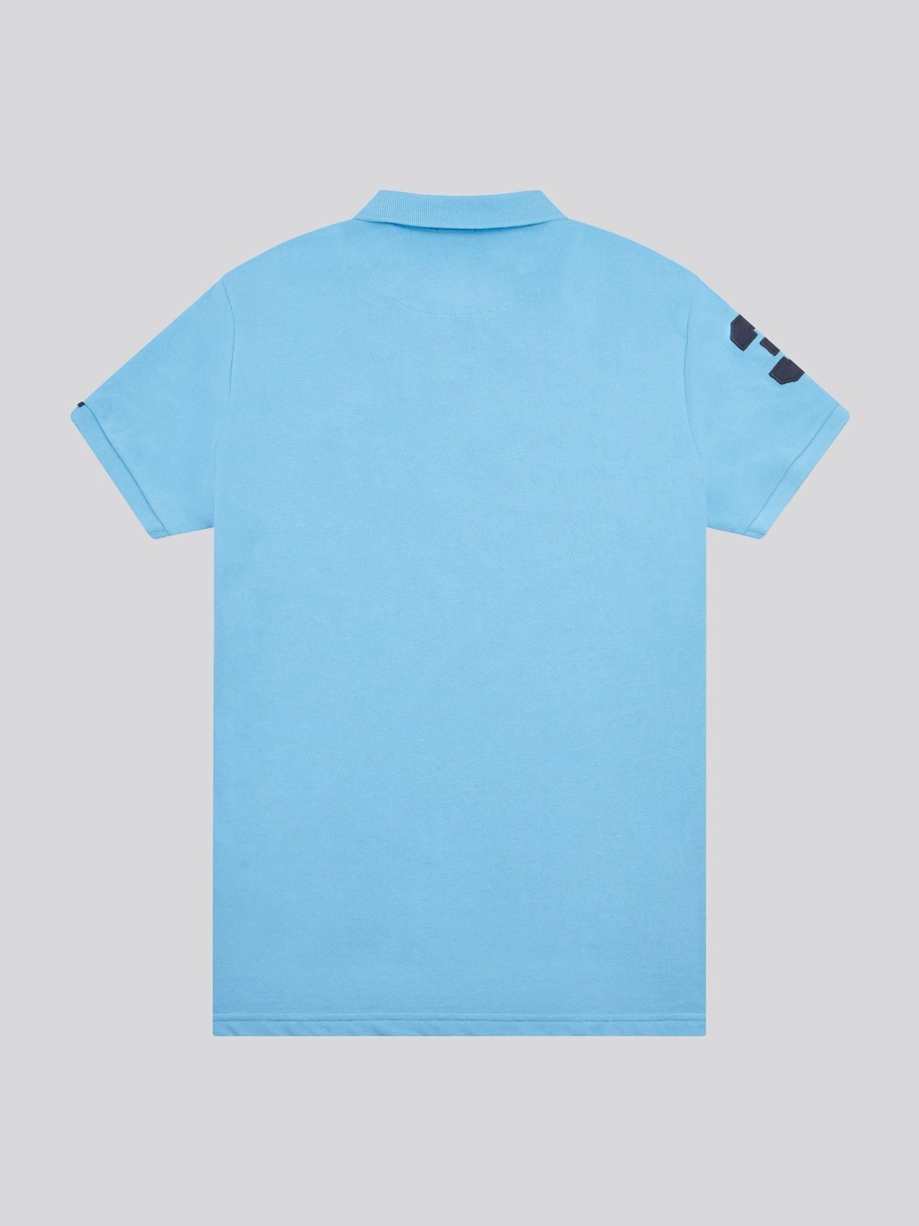 Buy U.S. Polo Assn. Blue Regular Fit Player 3 Pique Polo Shirt