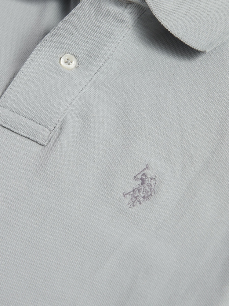 U.S. Polo Assn. Grey Mens Double Horsemen Polo Shirt - Image 7 of 7