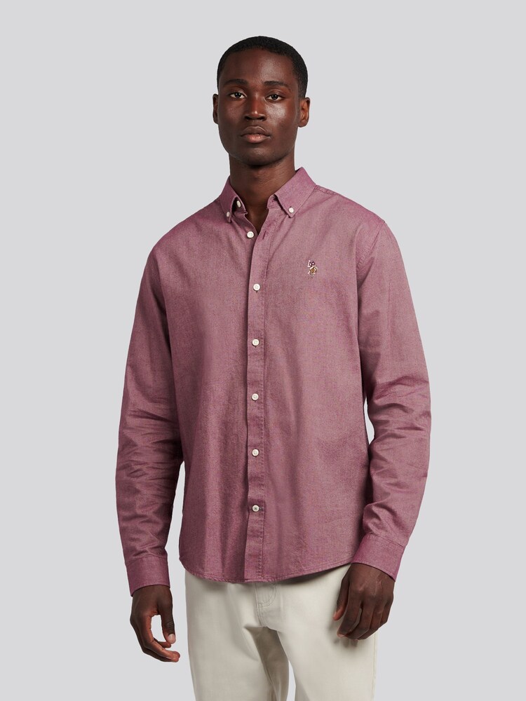 U.S. Polo Assn. Purple Mens Peached Oxford Shirt - Image 1 of 8