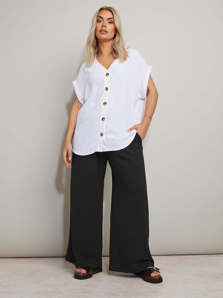 Schwarz - Yours Curve Twillhose mit weitem Bein - Bild 2 von 6 Schwarz - Yours Curve Twillhose mit weitem Bein - Bild 2 von 6