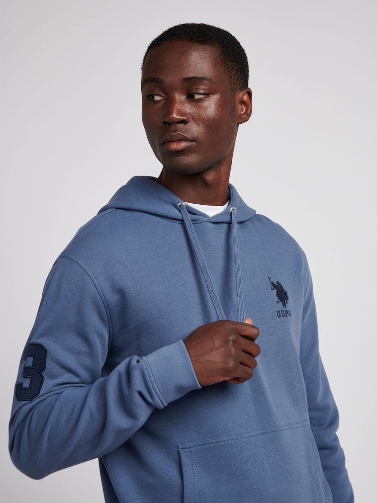 U.S. Polo Assn. Blue Mens Player 3 Loopback Hoodie - Image 2 of 9