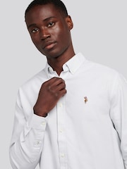 Cinza - U.S. Polo Assn. Camisas Oxford Pêssego Masculinas - Imagem 2 de 8
