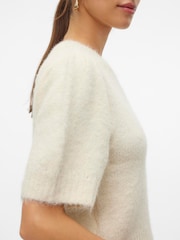 VERO MODA Cream Short Puff Sleeve Jumper - Image 4 of 5