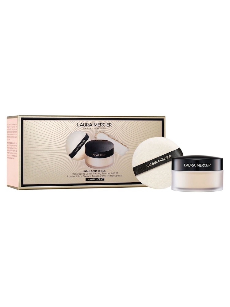 Laura Mercier Indulgent Icons Loose Setting Powder and Velour Puff Set (Worth Over £55) - Image 1 of 7 Laura Mercier Indulgent Icons Loose Setting Powder and Velour Puff Set (Worth Over £55) - Image 1 of 7