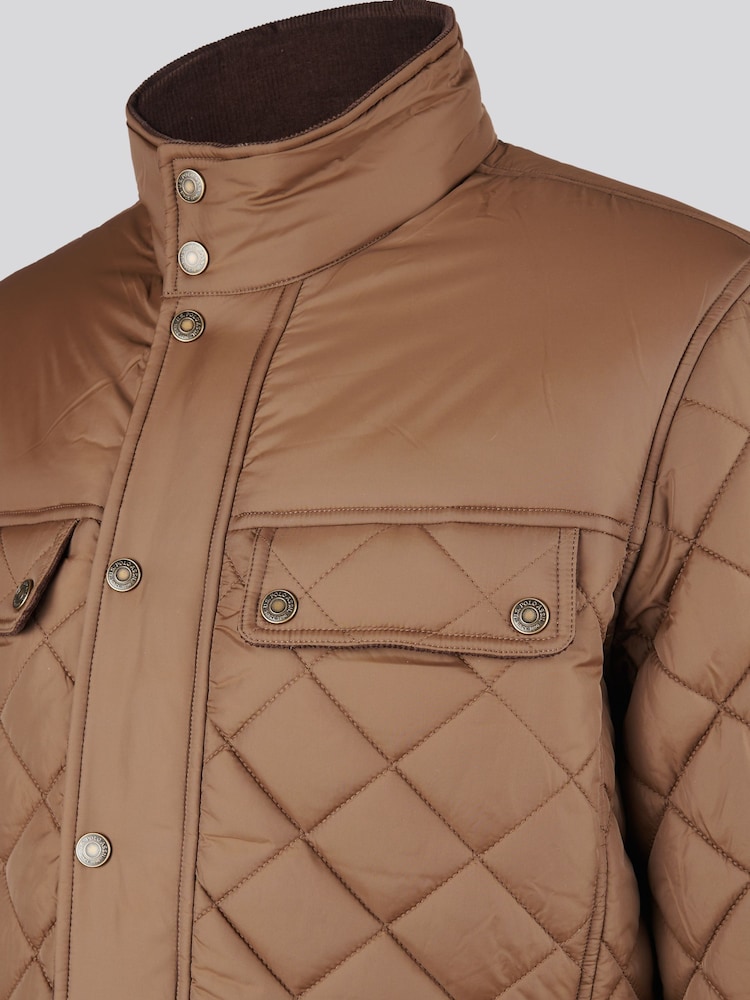U.S. Polo Assn. Brown Mens Diamond Quilted Funnel Jacket - Image 11 of 11 U.S. Polo Assn. Brown Mens Diamond Quilted Funnel Jacket - Image 11 of 11