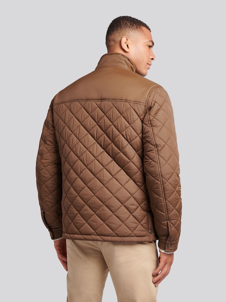 U.S. Polo Assn. Brown Mens Diamond Quilted Funnel Jacket - Image 2 of 11 U.S. Polo Assn. Brown Mens Diamond Quilted Funnel Jacket - Image 2 of 11
