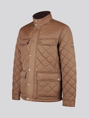 U.S. Polo Assn. Brown Mens Diamond Quilted Funnel Jacket - Image 8 of 11