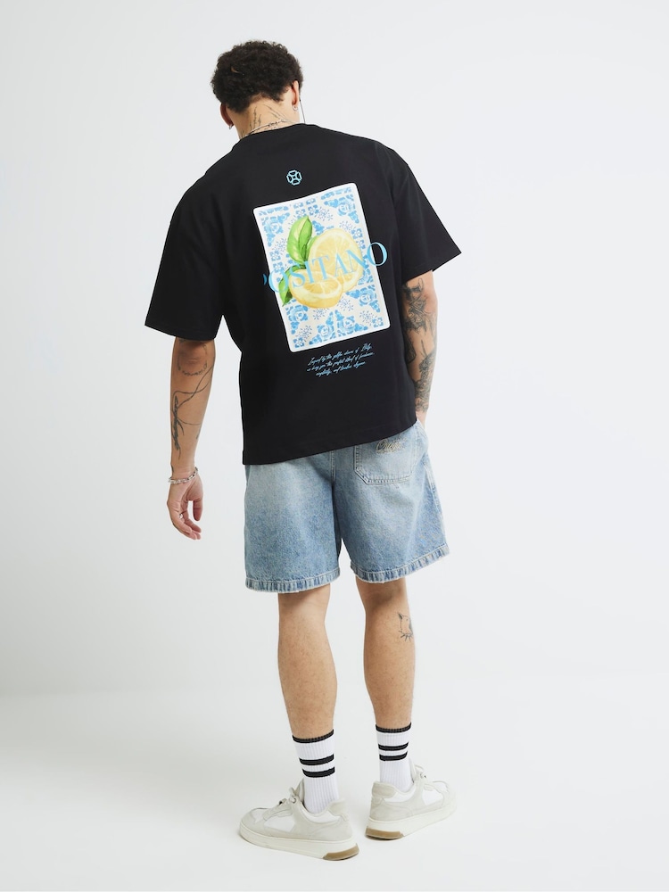 River Island Regular Fit Positano Lemon Print T-Shirt - Imagem 2 de 4