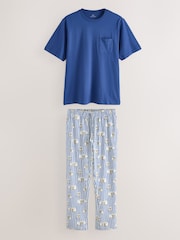 Blue Hamish the Highland Cow Jersey Short Sleeve Pyjamas Set - Image 6 of 10