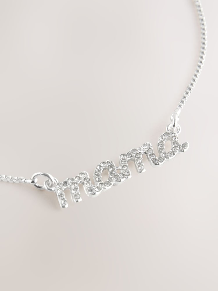 Silver Tone Mama Sparkle Pully Bracelet - Image 5 of 5