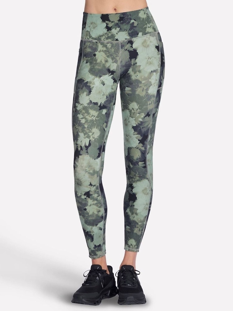 Skechers Green GO FLEX Rib Inbloom Leggings - Image 1 of 3 Skechers Green GO FLEX Rib Inbloom Leggings - Image 1 of 3