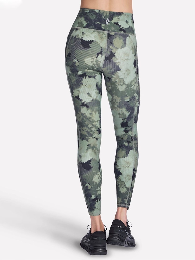 Skechers Green GO FLEX Rib Inbloom Leggings - Image 2 of 3