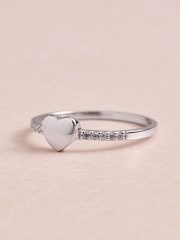 Sterling Silver Pave Heart Ring - Image 5 of 6