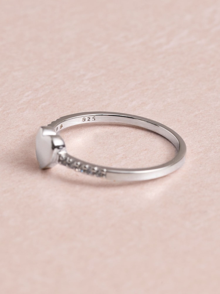 Sterling Silver Pave Heart Ring - Image 6 of 6 Sterling Silver Pave Heart Ring - Image 6 of 6