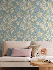 Ohpopsi Antique Blue Hummingbird 10M Wallpaper - Image 2 of 3