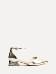 Linzi Gold Wide Fit Dolly Low Block Court Heels - Image 3 of 6