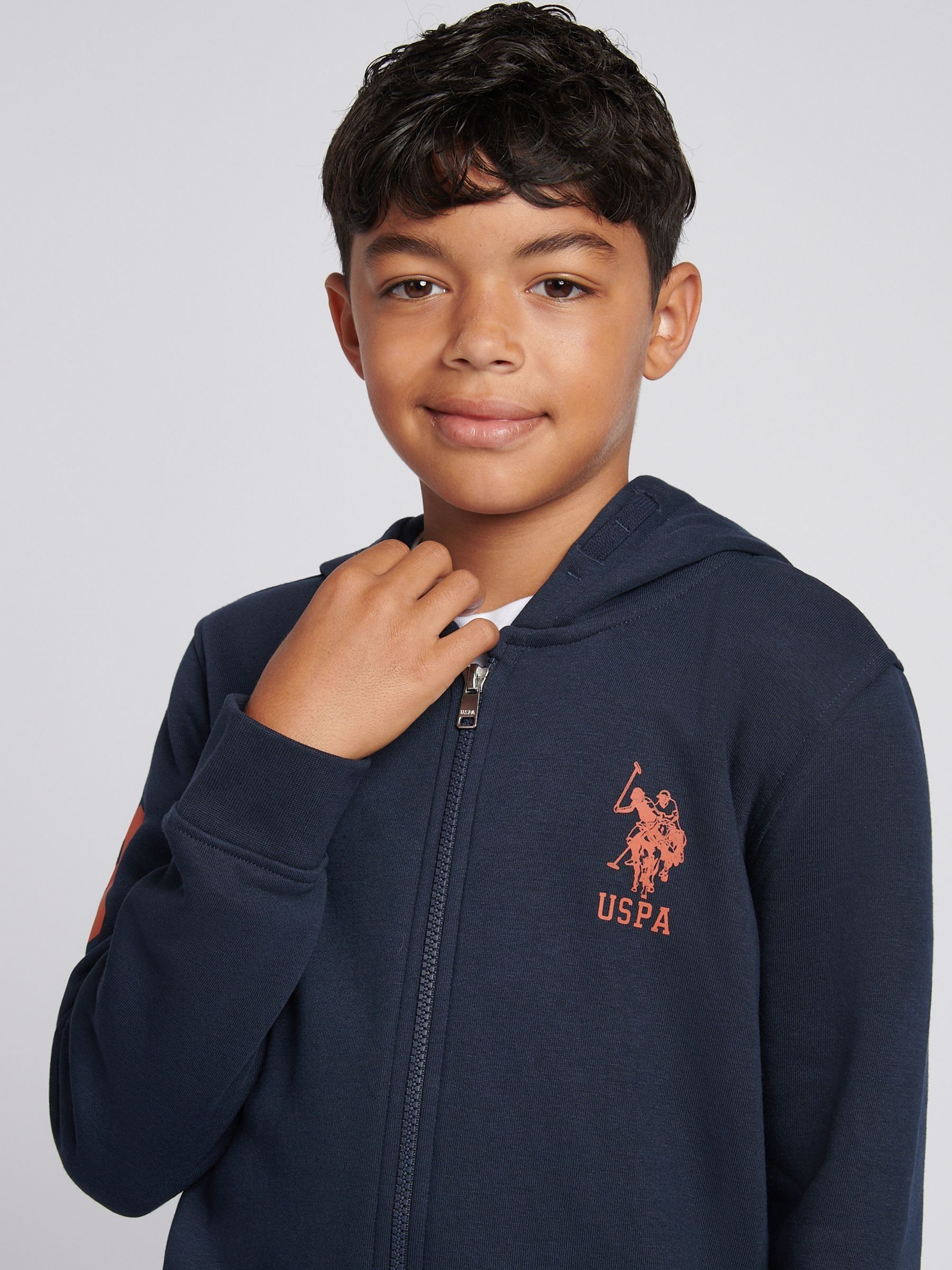 Buy U.S. Polo Assn. Navy Blue Boys Player 3 Zip Hoodie and Joggers