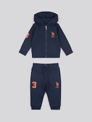 U.S. Polo Assn. Navy Blue Boys Player 3 Zip Hoodie and Joggers Set - Image 7 of 10