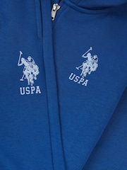 أزرق - U.S. Polo Assn. Boys Player 3 Zip Hoodie and Joggers Set - صورة 9 من 12