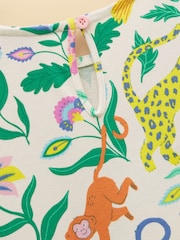 Друк джунглів - Joules Girls' Nellie Short Sleeve Tiered Jersey Dress - Image 5 of 5