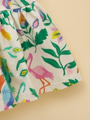 Joules Girls' Nellie Jungle Print Short Sleeve Tiered Jersey Dress - Image 9 of 9