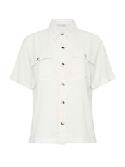 M&Co Cream Short Sleeve Utility Shirt - Image 5 of 5