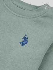 U.S. Polo Assn. Green Double Horsemen Crew Sweatshirt and Joggers Set - Image 11 of 12