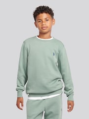 U.S. Polo Assn. Green Double Horsemen Crew Sweatshirt and Joggers Set - Image 3 of 12