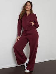 Threadbare Red Sweat Bomber Cardigan & Joggers Co-ord Set - Image 1 of 4