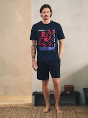 برتقالي/أسود - Graphic Short Sleeve Jersey Pyjamas Set 2 Pack - صورة 6 من 12