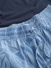 Blau - Printed Short Sleeve Pyjamas Set - Bild 8 von 10