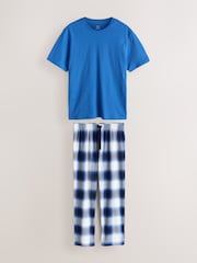 Teal Blue Motionflex Cosy Short Sleeve Pyjamas Set - Image 6 of 10