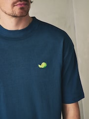 Navy Blue/Orange Woven Short Sleeve Pyjamas Set - Image 5 of 11