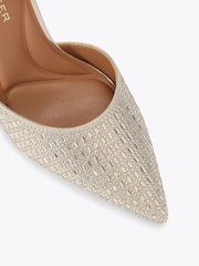 KG Kurt Geiger Gold Fleur Court Shoes - Image 5 of 5