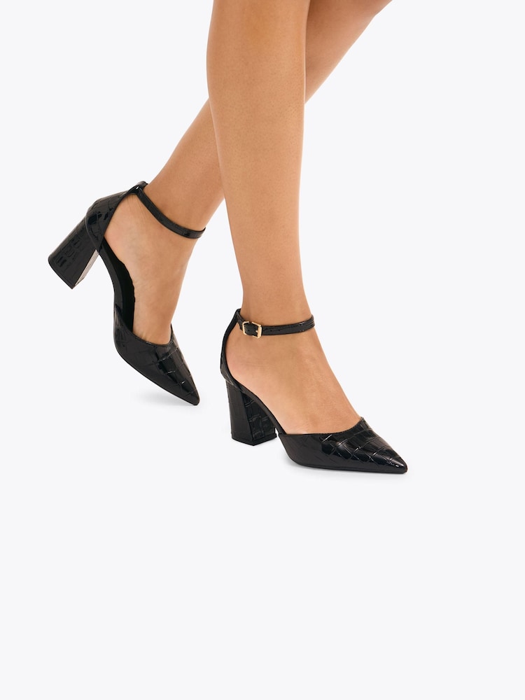 Carvela Black Croc Standard Fit Refined Court Block Heels - Image 5 of 5 Carvela Black Croc Standard Fit Refined Court Block Heels - Image 5 of 5