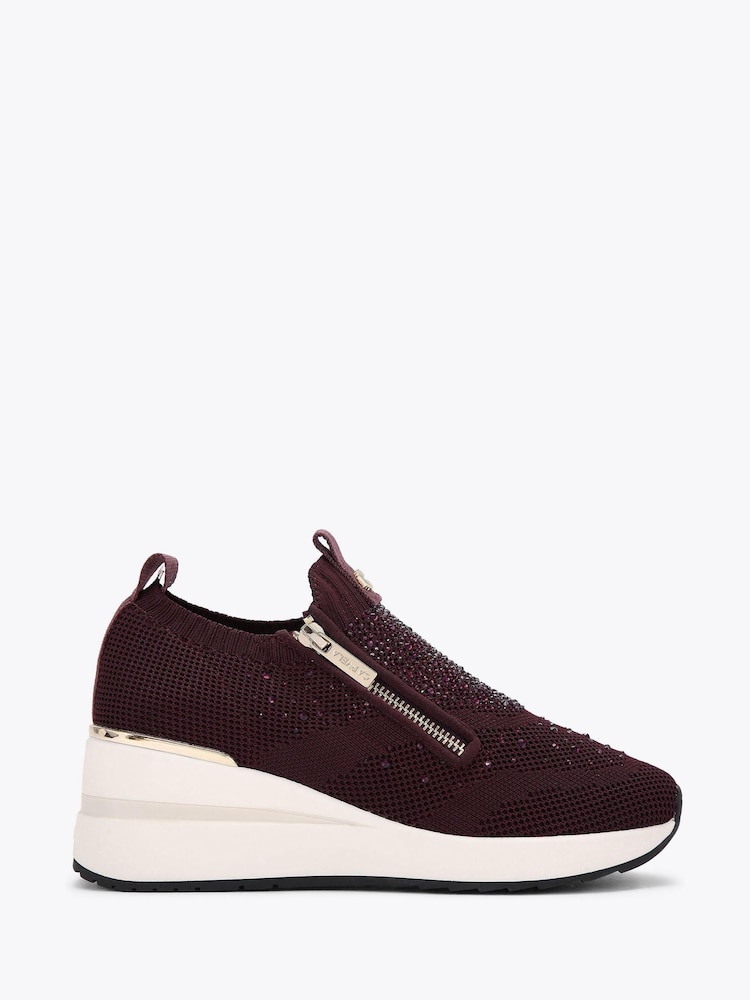 Carvela High Rise Zip Knit Trainers - Image 1 of 4