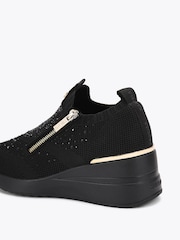 Preto - Tênis Carvela Rise Zip Knit - Imagem 5 de 5
