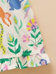 Joules Girls' Daisy Cream Jersey Frill Shorts - Image 3 of 4