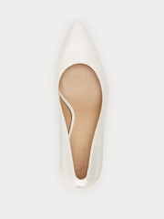 Lauren Ralph Lauren White Lanette Leather Heel Court Shoes - Image 4 of 4