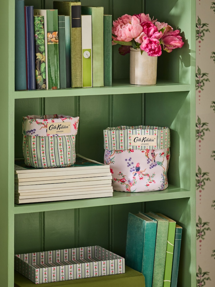 Cath Kidston Set of 2 Birds Reversible Storage Bags - Image 1 of 6